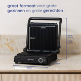 Safecourt Kitchen - Contactgrill 3-in-1 - Tosti-apparaat, Tosti-ijzer & Grillplaat - Uitneembare Platen - PFAS-Vrij - Zwart