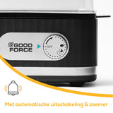 Elektrische GoodForce eierkoker - voor 1 - 6 eieren - met timer en alarm