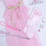 Prinsessen verkleedcape met Accessoires Roze
