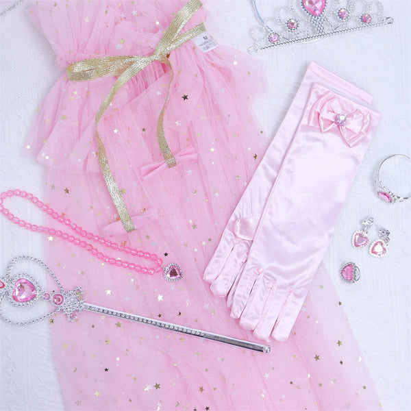 Prinsessen verkleedcape met Accessoires Roze