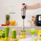Safecourt Kitchen 6-delige Staafmixer Set - 1000 Watt - Hakmolen - 20 Snelheden - Inclusief Melkopschuimer & Maatbeker