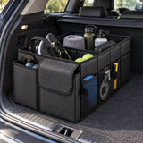 Kofferbak Organizer – Auto Organizer Opvouwbaar – 55 x 34 x 28 cm – Met Meerdere Vakken, Zijvakken & Handvatten – Boodschappenkrat voor Auto – Zwart