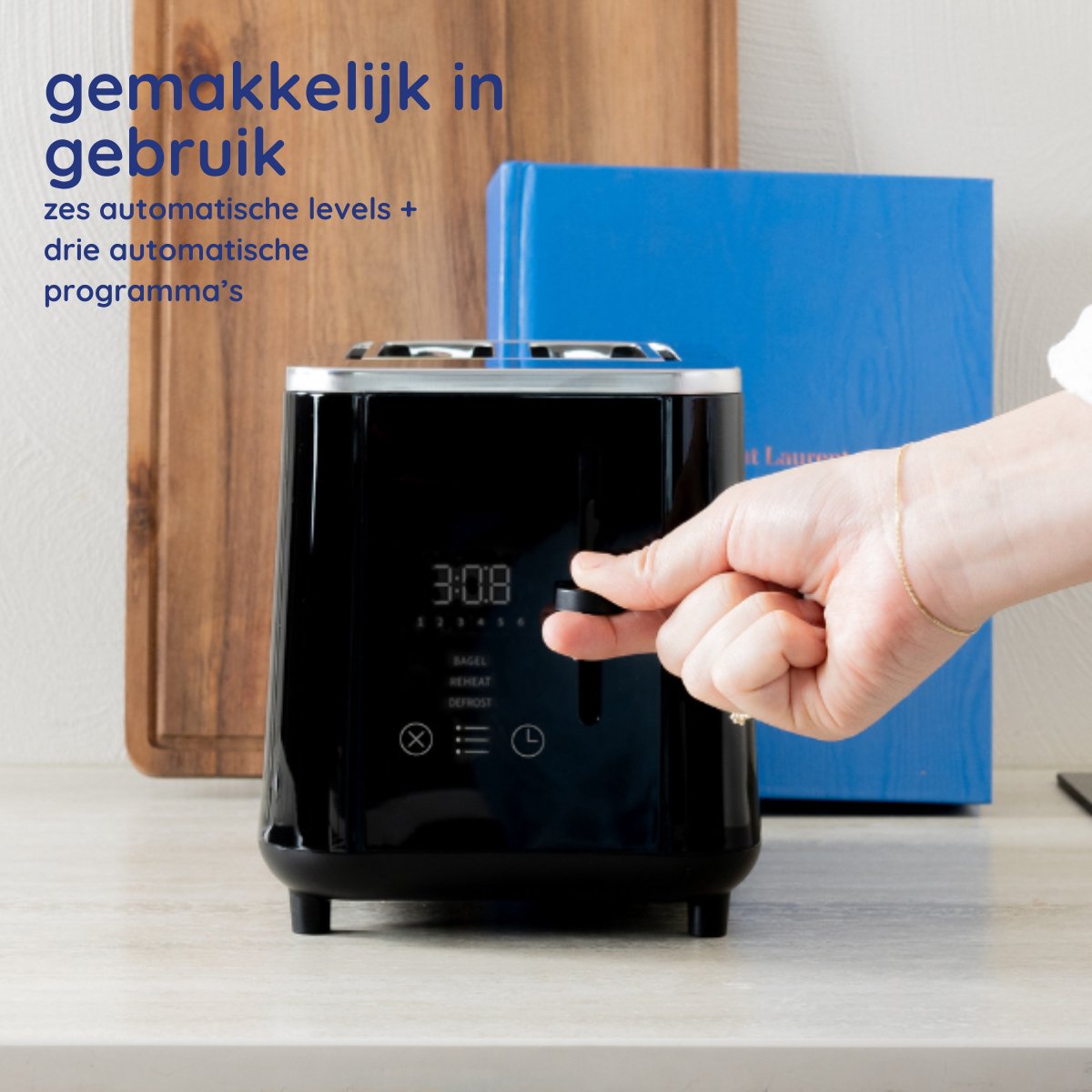 Broodrooster - Extra Breed voor Dik Brood - 6 Warmtestanden - Toaster 920W - Zwart - Safecourt Kitchen