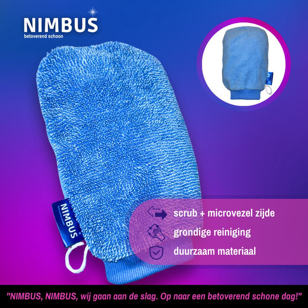 NIMBUS Magic Schoonmaakhandschoen - Scrubhandschoen en Droogdoek Badkamer, Auto en Ramen
