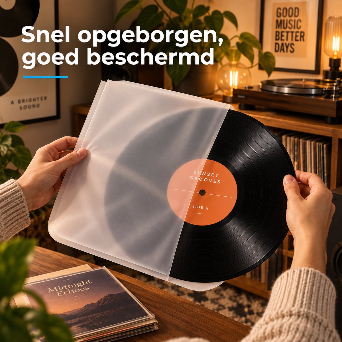 LP Binnenhoezen - 100 stuks – Antistatische Platenhoezen voor 12 Inch Vinyl – 30,8 x 30,8 cm – Beschermhoezen voor LP Platen – Kras- & Stofbescherming