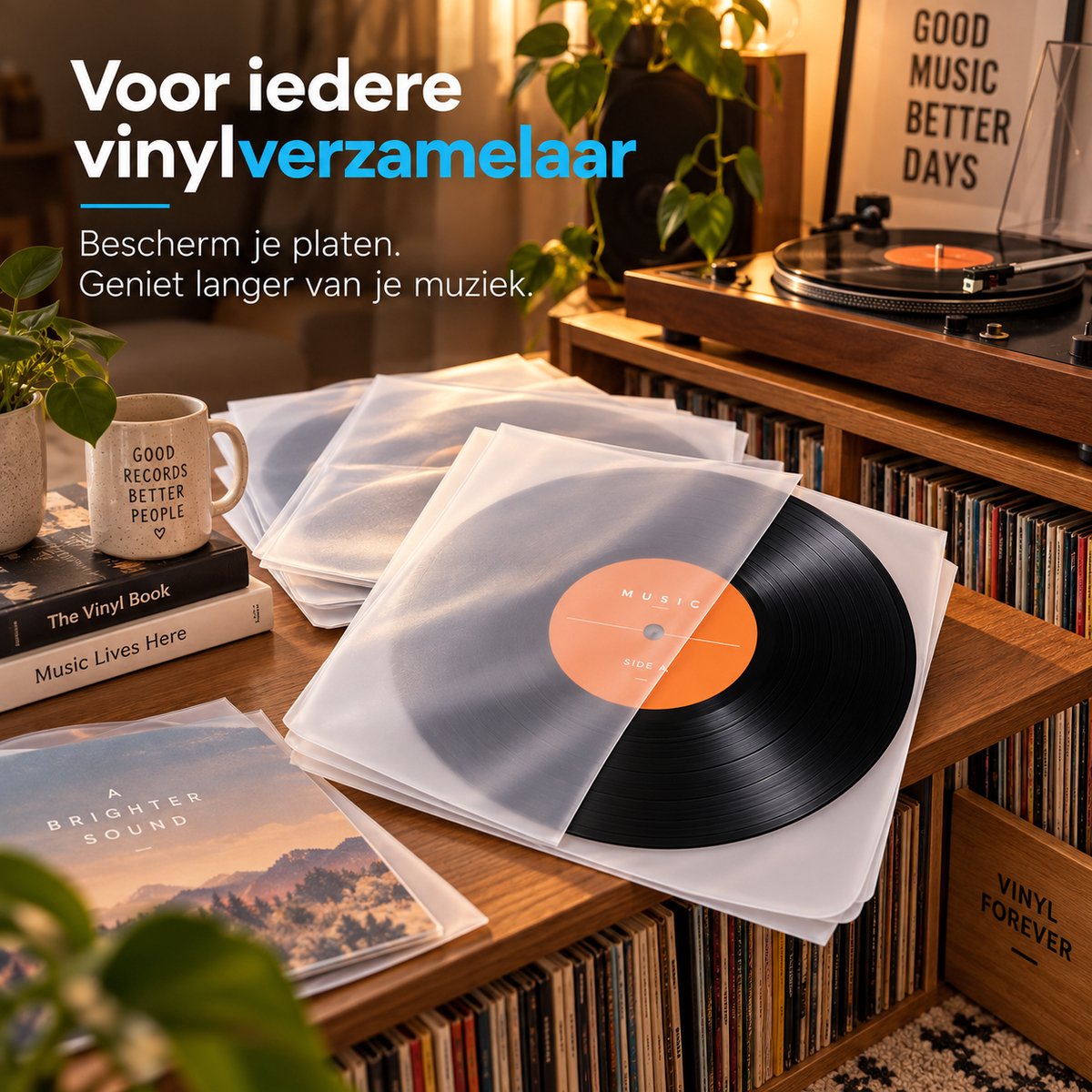 LP Binnenhoezen - 100 stuks – Antistatische Platenhoezen voor 12 Inch Vinyl – 30,8 x 30,8 cm – Beschermhoezen voor LP Platen – Kras- & Stofbescherming