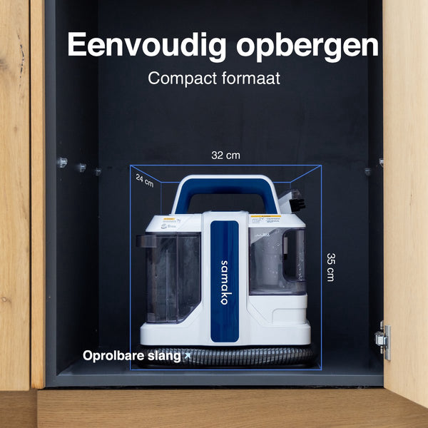 Samako Professionele Tapijtreiniger - Draagbare Vlekkenreiniger - Bankreiniger - Meubelreiniger - Zetelreiniger - Haarverwijderaar Stofzuiger - Matrasreiniger