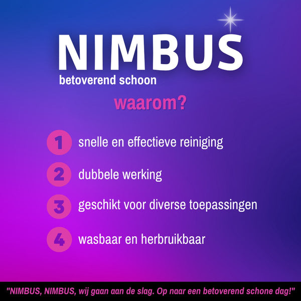 NIMBUS Magic Schoonmaakhandschoen - Scrubhandschoen en Droogdoek Badkamer, Auto en Ramen