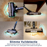 Steelstofzuiger CleanDetect 450W - Kruimeldief - Draadloos - 4 Opzetstukken - Stofzuiger - Zonder zak op accu - Samako