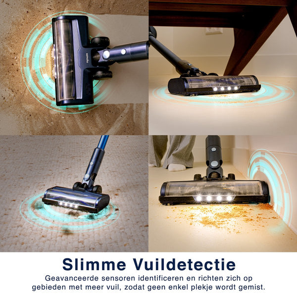Steelstofzuiger CleanDetect 450W - Kruimeldief - Draadloos - 4 Opzetstukken - Stofzuiger - Zonder zak op accu - Samako