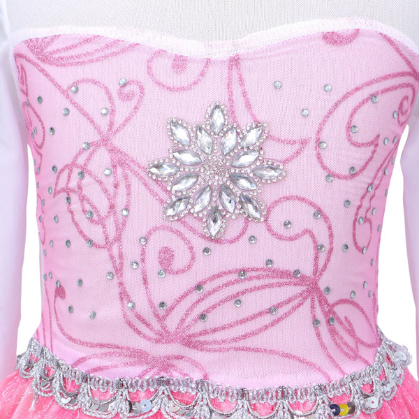 Elsa Verkleed Jurk met Ster Roze