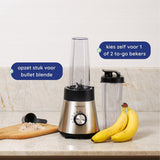 Safecourt Kitchen Power blender - 5 automatische programma's - Smoothie maker - +2 to go cups - RVS