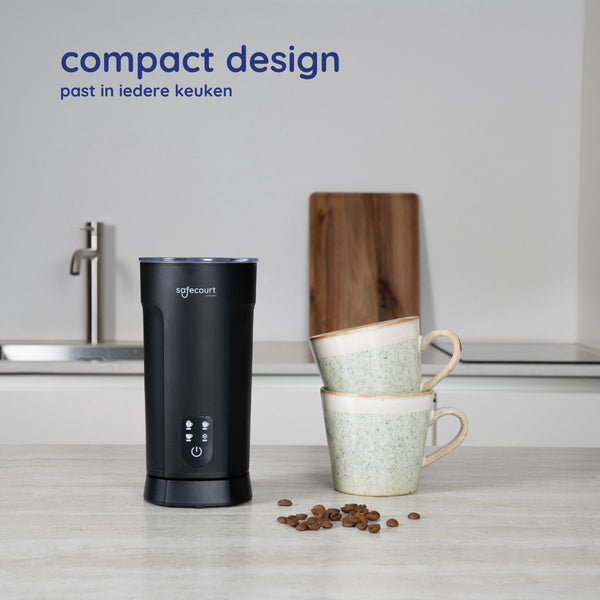 Safecourt kitchen Elektrische Melkopschuimer - 4-in-1 - Warm & Koud Schuim - BPA-vrij - Anti-aanbaklaag - Stil