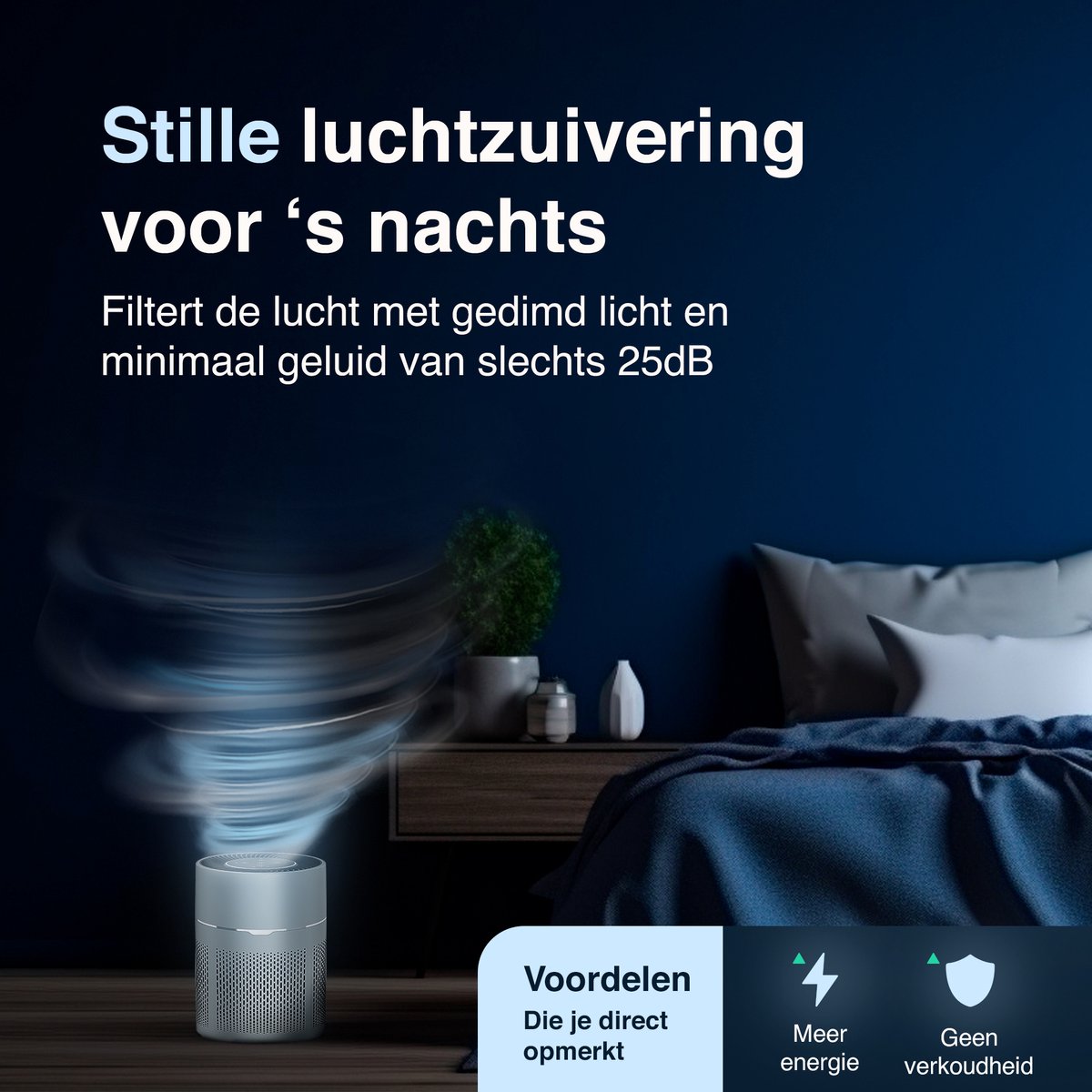 Samako Airflow - Luchtreiniger - Hepa 13 pro filter - Hooikoorts, huisdier allergieën, huisstofmijt - Luchtkwaliteitsindicator - Air purifier- Nederlandse app - Slaapstand
