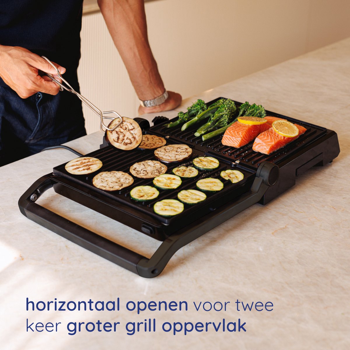 Safecourt Kitchen - Contactgrill 3-in-1 - Tosti-apparaat, Tosti-ijzer & Grillplaat - Uitneembare Platen - PFAS-Vrij - Zwart
