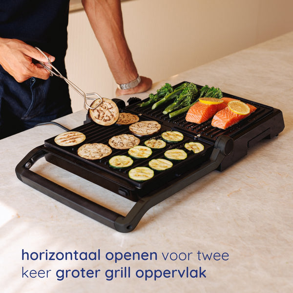 Safecourt Kitchen - Contactgrill 3-in-1 - Tosti-apparaat, Tosti-ijzer & Grillplaat - Uitneembare Platen - PFAS-Vrij - Zwart