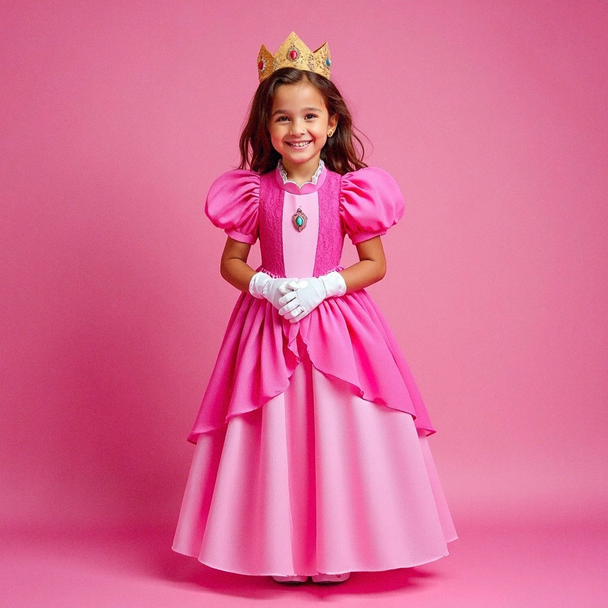 Princess Peach verkleed jurk voor kinderen