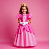 Princess Peach verkleed jurk voor kinderen