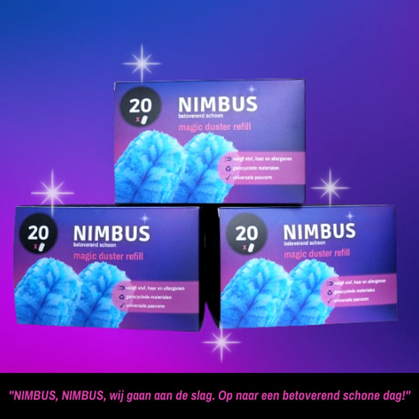 NIMBUS Magic Duster Refill - 60 Navullingen (3x20) - Geschikt voor Swiffer Handvat
