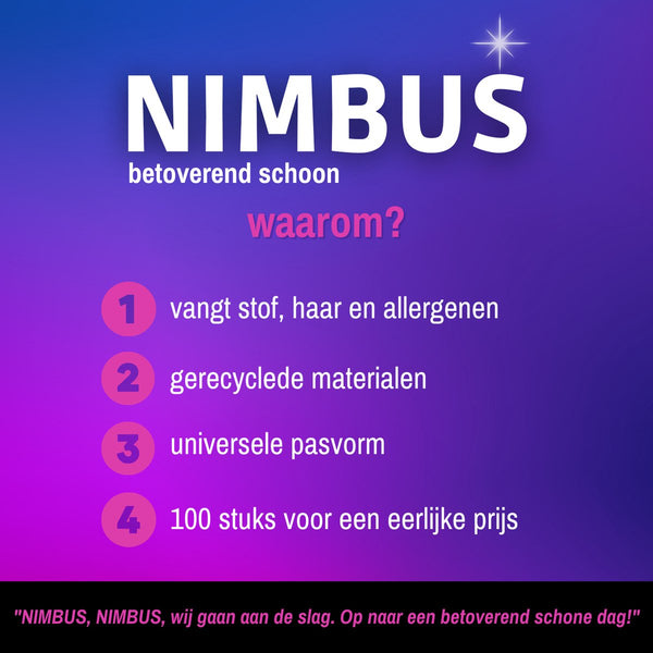 NIMBUS Magic Floorwipes Refill XXL (100x) - Droge Vloerdoekjes 46cm x 27cm - Geschikt voor Swiffer