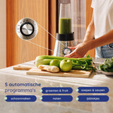Safecourt Kitchen Power blender - 5 automatische programma's - Smoothie maker - +2 to go cups - RVS