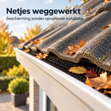 Marterborstel & Dakgootborstel 9 Meter – Marterwering voor Dak en Dakgoot – Bladvanger – 9x 100 cm – Ø 9 cm – Inclusief Koppelhaken – Zwart