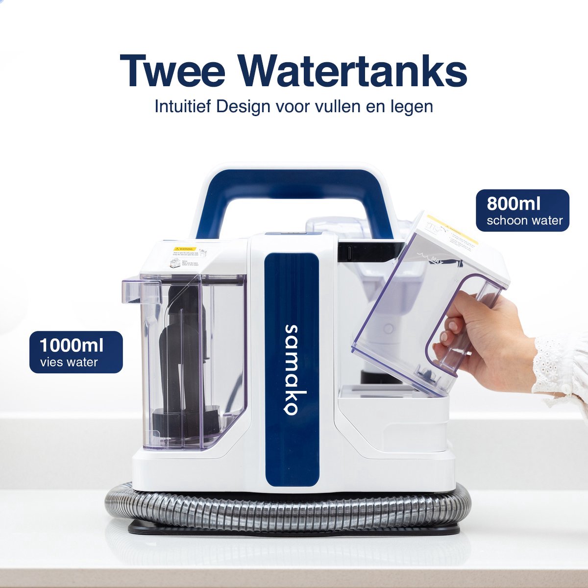 Samako Professionele Tapijtreiniger - Draagbare Vlekkenreiniger - Bankreiniger - Meubelreiniger - Zetelreiniger - Haarverwijderaar Stofzuiger - Matrasreiniger