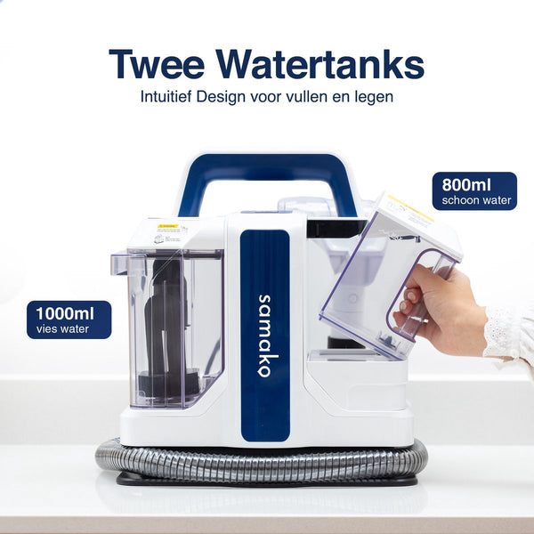 Samako Professionele Tapijtreiniger - Draagbare Vlekkenreiniger - Bankreiniger - Meubelreiniger - Zetelreiniger - Haarverwijderaar Stofzuiger - Matrasreiniger