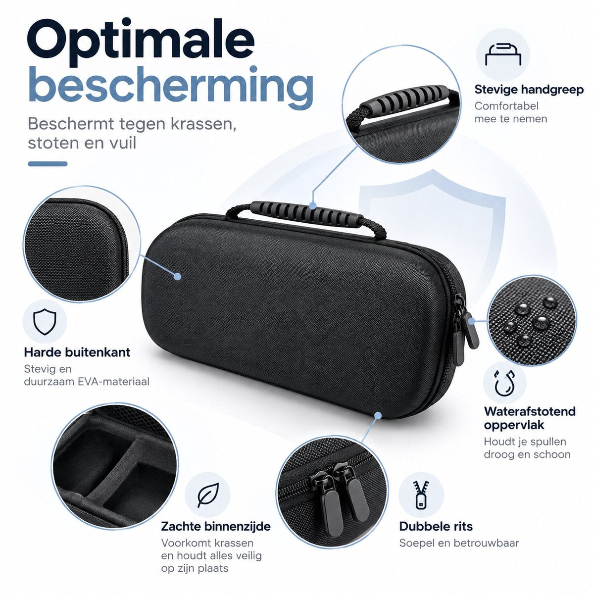 Beschermhoes Geschikt voor PS5 - PlayStation 5 – Hardcase Opbergtas – EVA Beschermcase met Accessoirevak – Draagtas voor Console & Kabels – Zwart