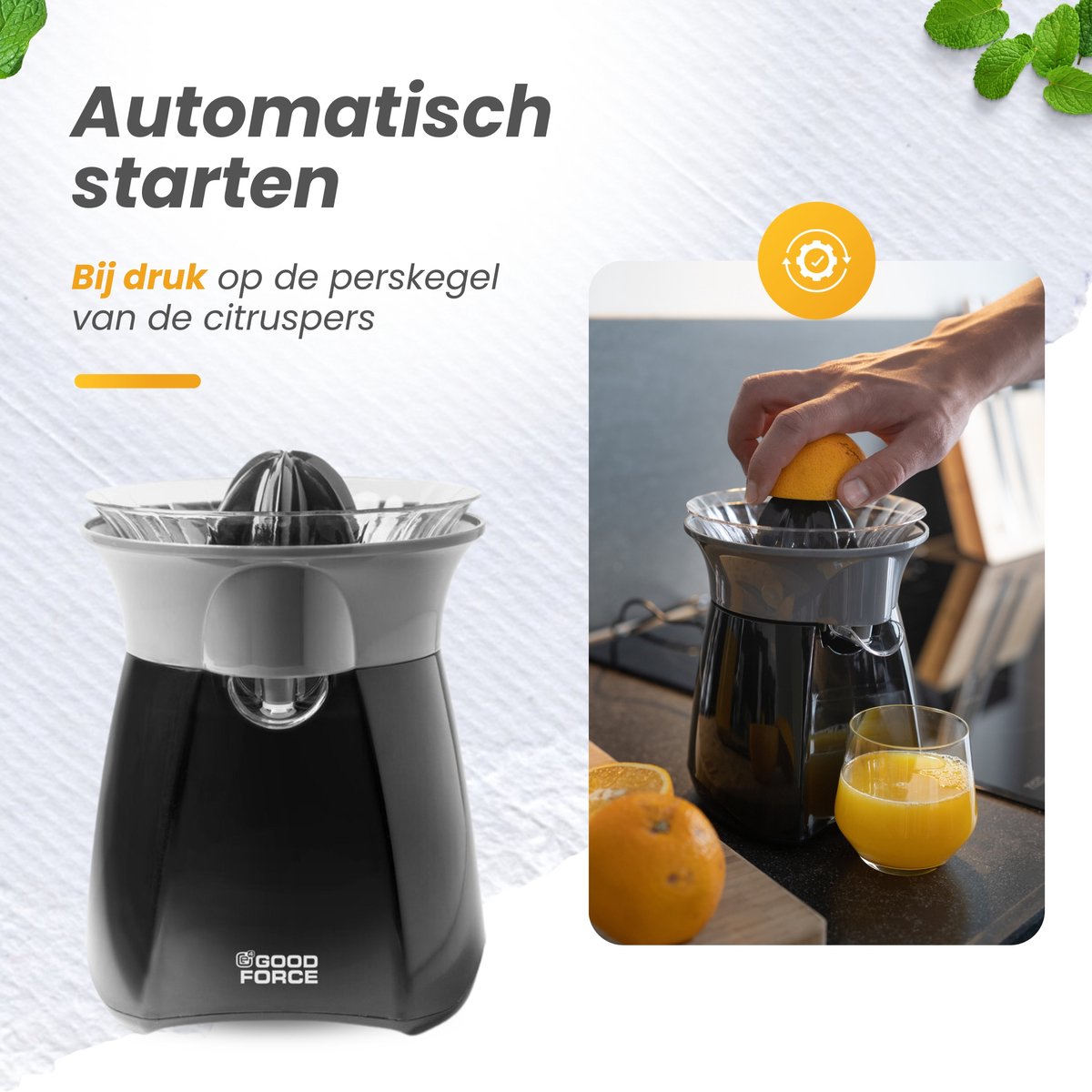 GoodForce Citruspers - Elektrische Sinaasappelpers - Fruitpers - Citroenpers