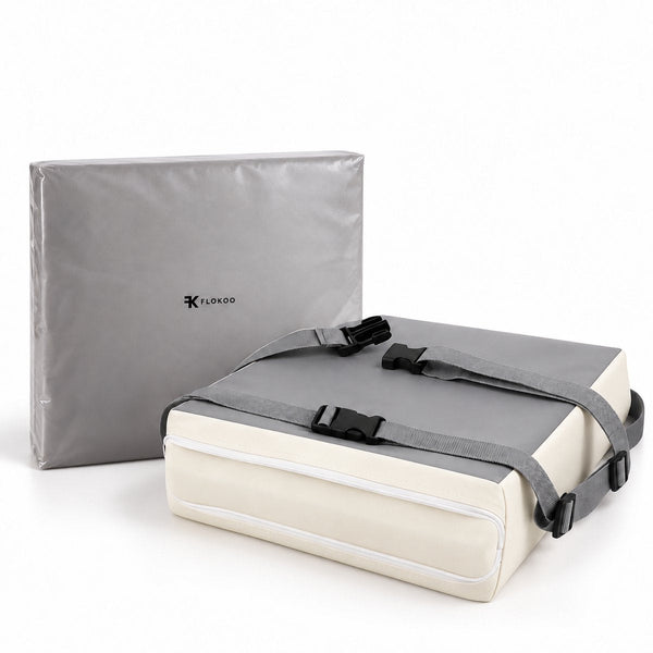 Stoelverhoger Kind – Zitverhoger voor Eetkamerstoel – 32 x 32 x 8 cm – Booster Seat met Verstelbare Riemen – Afneembare Hoes – Zitkussen voor aan Tafel