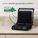 Safecourt Kitchen - Contactgrill 3-in-1 - Tosti-apparaat, Tosti-ijzer & Grillplaat - Uitneembare Platen - PFAS-Vrij - Zwart