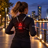 Hardloopverlichting met Borstharnas – Hardlooplamp met Voor- en Achterlicht – Reflecterend & Verstelbaar – USB Oplaadbaar – Hardloop Licht voor Joggen, Wandelen & Avondlopen