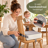 Stoelverhoger Kind – Zitverhoger voor Eetkamerstoel – 32 x 32 x 8 cm – Booster Seat met Verstelbare Riemen – Afneembare Hoes – Zitkussen voor aan Tafel