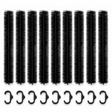 Marterborstel & Dakgootborstel 9 Meter – Marterwering voor Dak en Dakgoot – Bladvanger – 9x 100 cm – Ø 9 cm – Inclusief Koppelhaken – Zwart