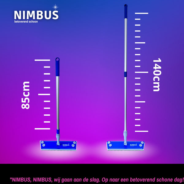 NIMBUS Mop XXL - Telescoopsteel - 1x Natte Dweil + 1x Droge Dweil - Geschikt voor Leifheit en Vileda - 42cm breed