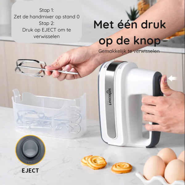 Safecourt Kitchen Handmixer - Veelzijdige 5-Snelheden Handmixer - Opberghouder - Krachtig & Compact