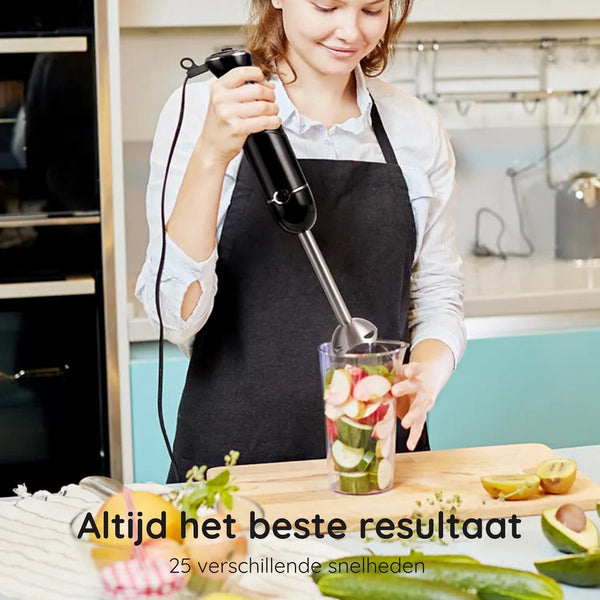 Safecourt Kitchen Staafmixer - 1000W – Roestvrijstaal – Antispat – Ergonomisch – Inclusief Maatbeker