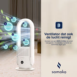3-in-1 Luchtreiniger, Ventilator & Verwarming - 2000W - Hepa 13 Filter - Inclusief Afstandsbediening en App - Kachel - Air Purifier - Samako