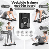 Pilates - Multifunctioneel Fitness Board – Opvouwbaar Trainingsapparaat voor Thuis – Full Body Workout – Buikspiertrainer met Weerstandsbanden – Core, Armen & Benen – Fitnessapparaat Home Gym