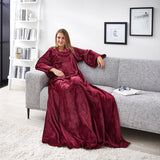 Woondeken met Mouwen - Taupe - 145 x 195 cm - Extra Zacht - Bankkleed - Plaid - Bankplaid - Knuffeldeken