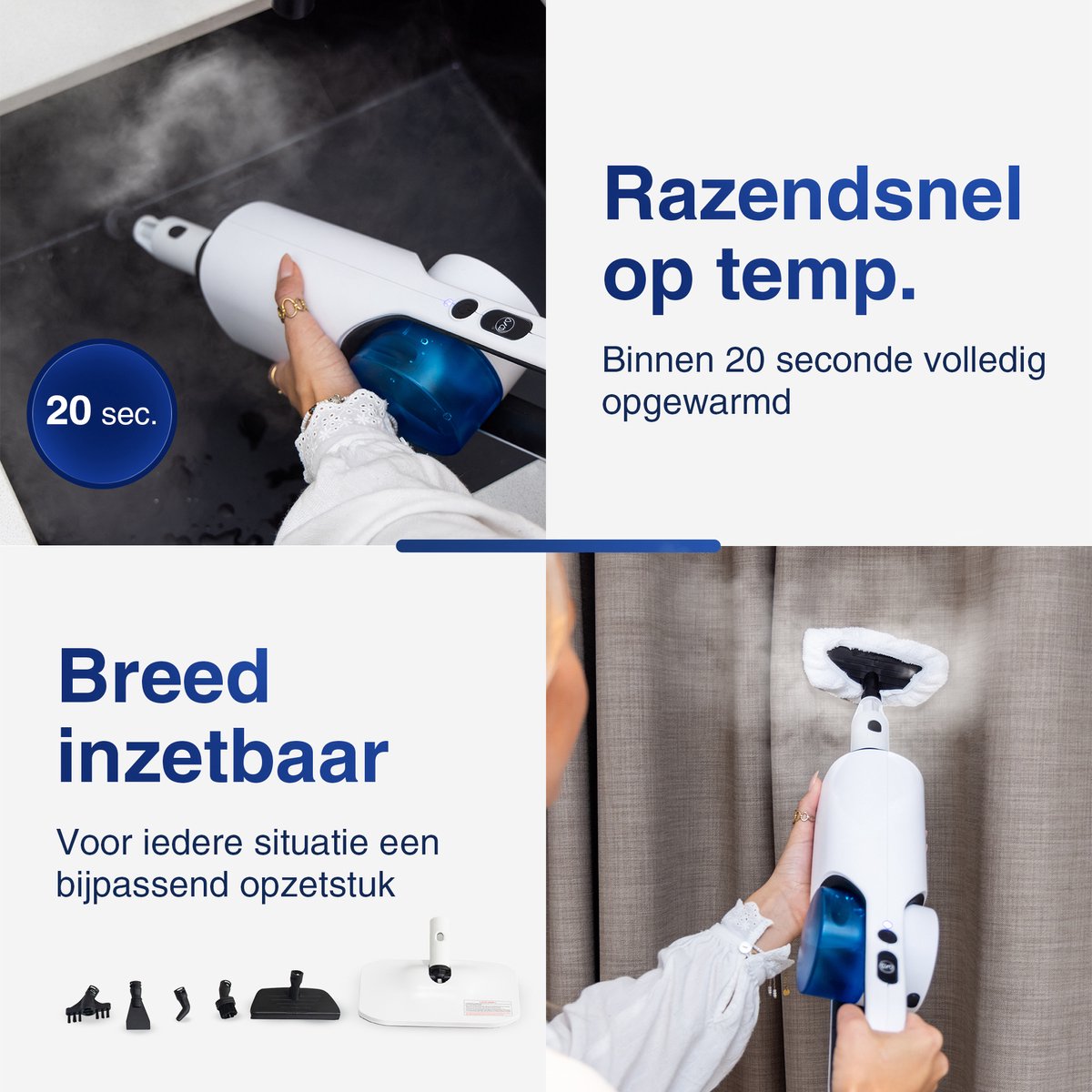 Samako Royal Elite Stoomreiniger - Handstomer - Vlekkenreiniger - Diepte reiniging voor vloer, bank, badkamer en tapijt - Tapijtreiniger