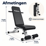 Verstelbare Fitnessbank – Trainingsbank voor Thuis – Incline & Flat Bench – Halterbank met Beenrollen – Opvouwbare Workout Bank – Zwart-Zilver