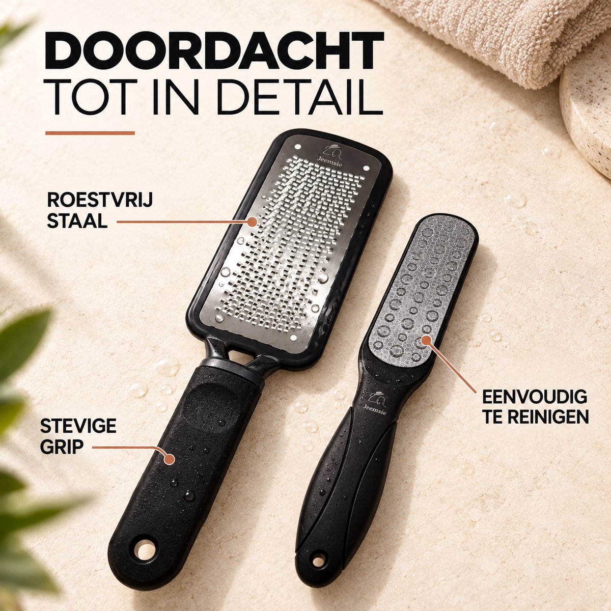 Eeltvijl Voeten Set – 2-Delige Voetvijl voor Eelt – Grove RVS Eeltverwijderaar & Fijne Voetvijl – Voor Harde en Droge Huid – Pedicure Voetverzorging