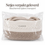 Luiermand voor Commode – Baby Organizer met Uitneembare Vakken – Commodemandje met Handvatten – 36 x 22 x 18 cm – Opbergmand voor Luiers, Doekjes & Babyverzorging – Beige