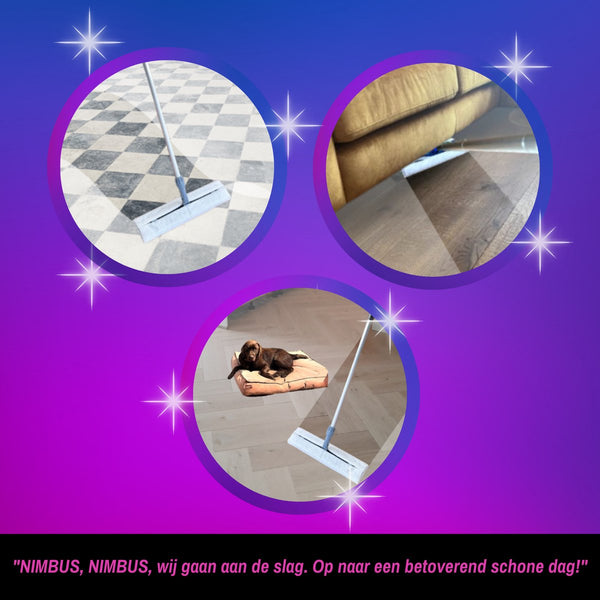 NIMBUS Vloerwisser XXL - Telescoopsteel - Geschikt voor Swiffer XXL en Leifheit vloerdoekjes - 40cm breed