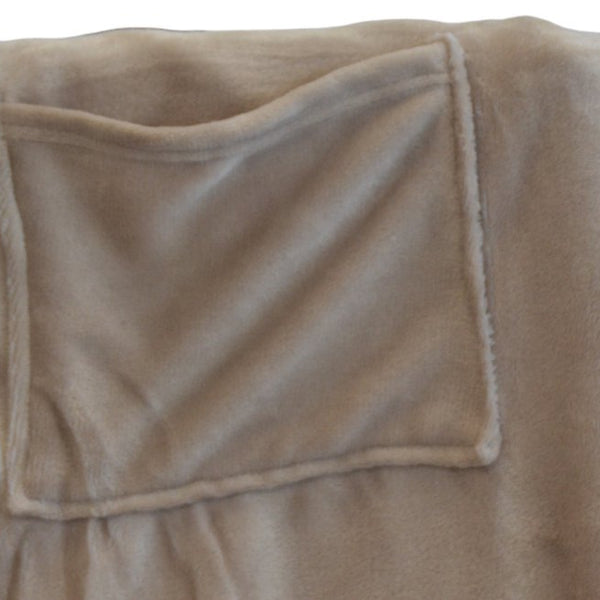 Woondeken met Mouwen - Taupe - 145 x 195 cm - Extra Zacht - Bankkleed - Plaid - Bankplaid - Knuffeldeken