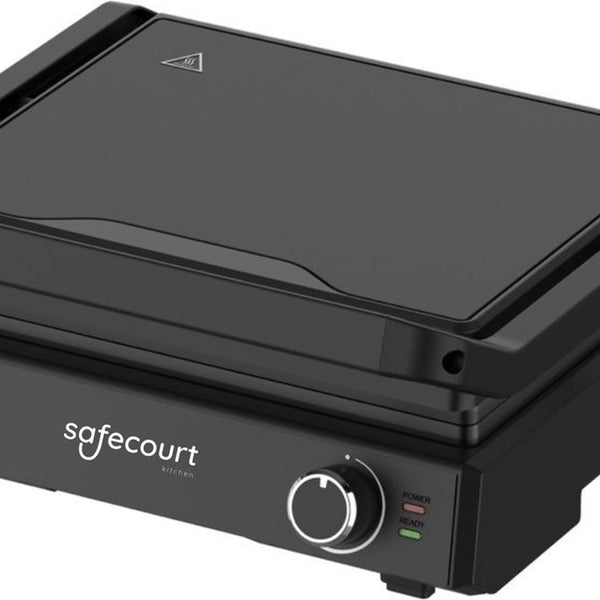 Safecourt Kitchen - Contactgrill 3-in-1 - Tosti-apparaat, Tosti-ijzer & Grillplaat - Uitneembare Platen - PFAS-Vrij - Zwart