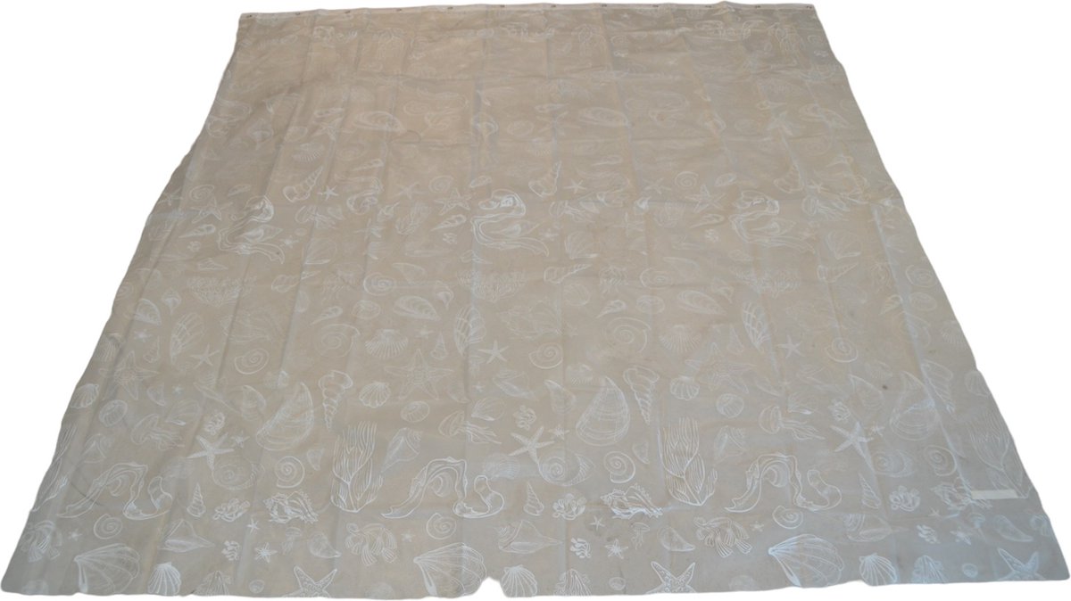 Douchegordijn - Model Strand - 200 cm x 180 cm - Inclusief ringen - Polyester - Badgordijn