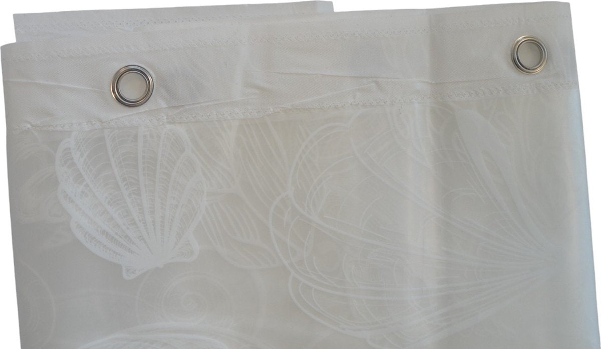 Douchegordijn - Model Strand - 200 cm x 180 cm - Inclusief ringen - Polyester - Badgordijn